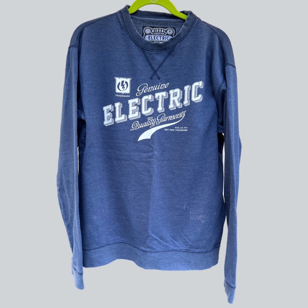 ELECTRIC MENS CREWNECK SWEATSHIRT NAVY BLUE SIZE L